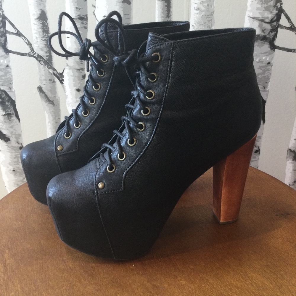 Jeffrey Campbell Black Heeled Boots